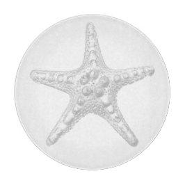 Starfish Round Glass Cutting Board Schneidebrett