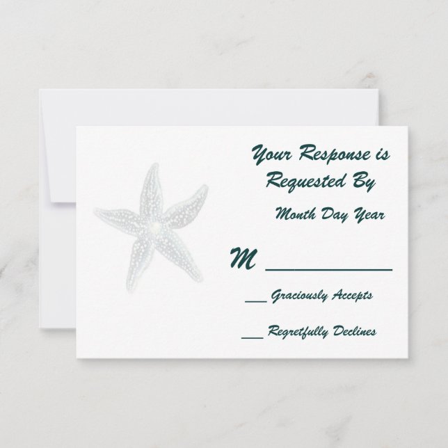 Starfish RSVP-Karte RSVP Karte (Vorderseite)