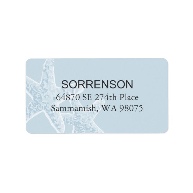 Starfish Rücksendeadresse Adressaufkleber (Vorne)