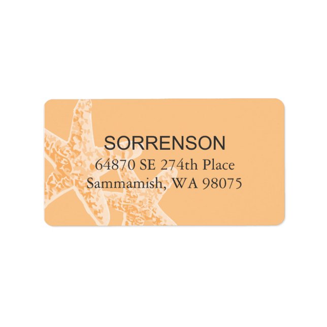 Starfish Rücksendeadresse Adressaufkleber (Vorne)