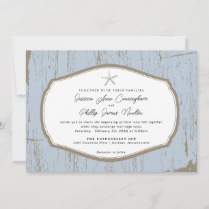 Starfish Rustic Beach Wedding Einladung