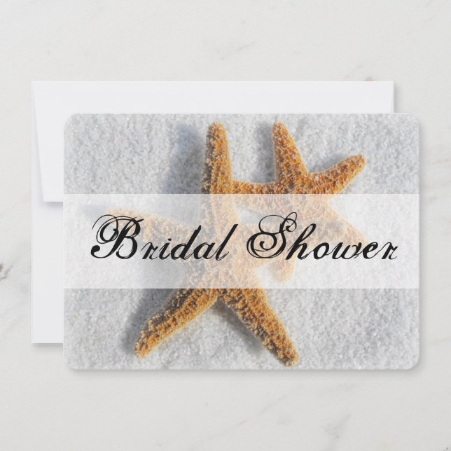 Starfish Sand Beach Theme Brautparty Einladung (Vorderseite)