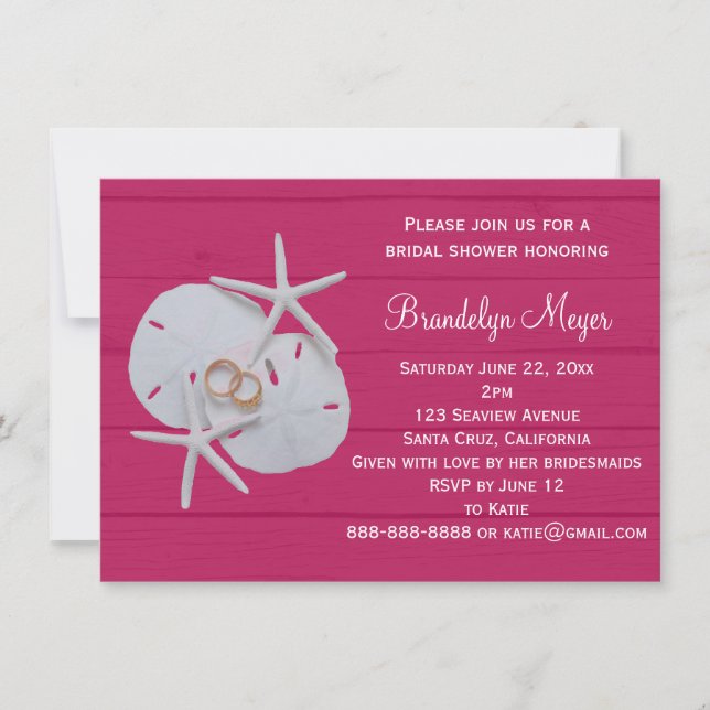 Starfish Sand Dollar Bridal Dusche Einladungen (Vorderseite)
