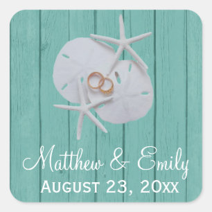 Starfish Sand Dollar Gastgeschenk Hochzeit Sticker