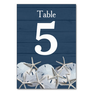 Starfish Sand Dollar Mariage Tableau Numéro Cartes