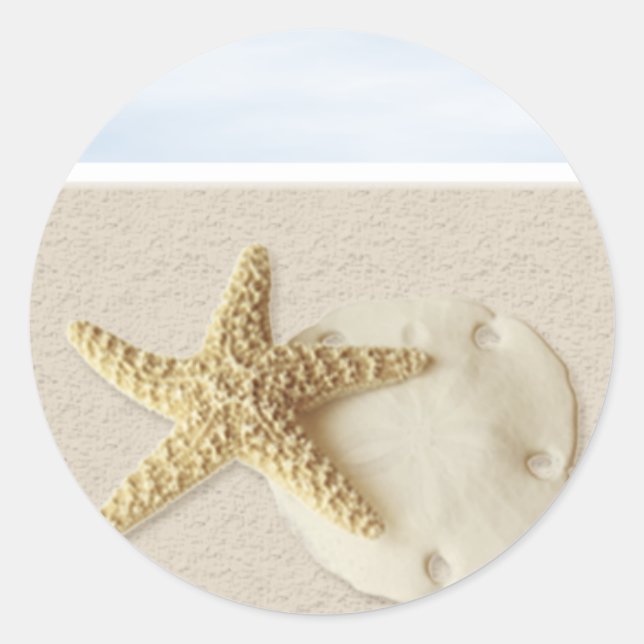 Starfish & Sand Dollar Runder Aufkleber (Vorderseite)