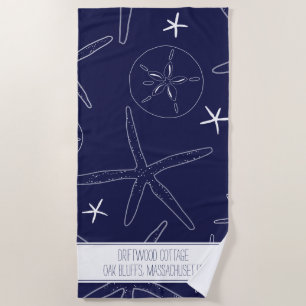 Starfish & Sand Dollar Strandtuch mit Text