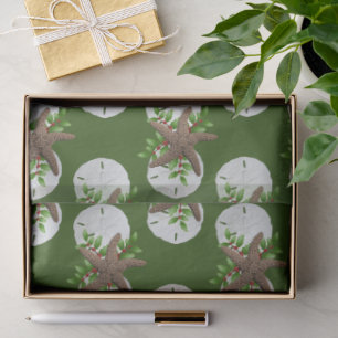 Starfish Sand Dollars Tropisches Weihnachtsmuster Seidenpapier