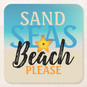 Starfish Sand Seas Beach Rechteckiger Pappuntersetzer