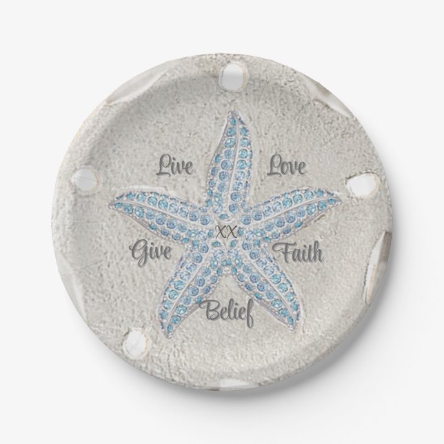 Starfish Sandollar Party Plate Pappteller (Vorderseite)