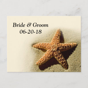 Starfish Save the Date Beach Theme Wedding Ankündigungspostkarte