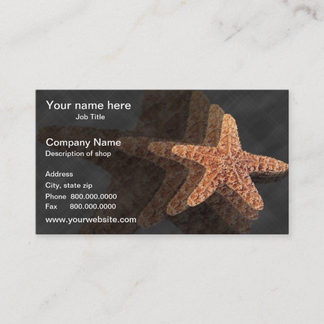 Starfish-Schablonen-Visitenkarte Visitenkarte (Vorderseite)