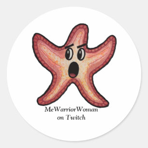 Starfish schockiert, MeWarriorFrau auf Twitch Runder Aufkleber