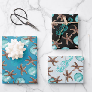 Starfish Sea Horses Weihnachtsgeschenk Wrapping Sh Geschenkpapier Set