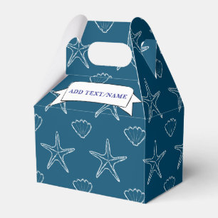 Starfish Seashell Muster auf Ozean Blue Custom Geschenkschachtel