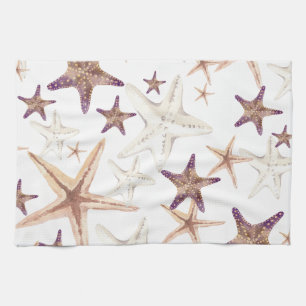 Starfish Seashell Muster Beige Geschirrtuch