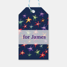 Starfish, Seestern Muster Custom Gift Tag Geschenkanhänger