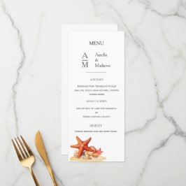 Starfish shells plage mariage nautique Plat Menu