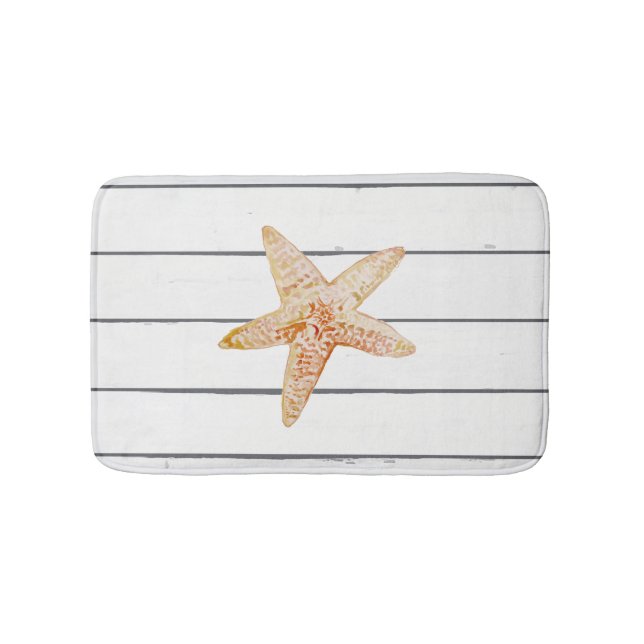 Starfish Shiplap Strandmalerei Badematte (Vorderseite)