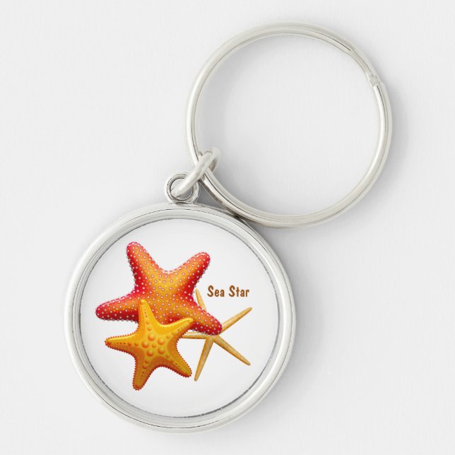 Starfish Simple Modern Personalisiert Schlüsselanhänger (Vorne)