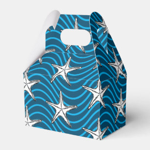 Starfish Sketch Blaue Wellenmuster Geschenkschachtel