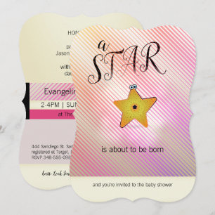 Starfish Star Baby Shower Invitations