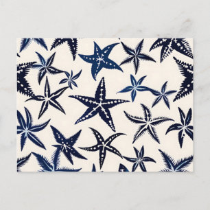 Starfish Stift Muster in Blau Postkarte