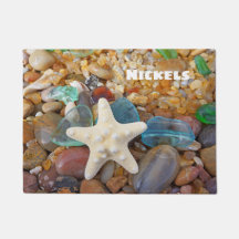 Starfish-Strand-Seeglasfußmatten addieren Ihren