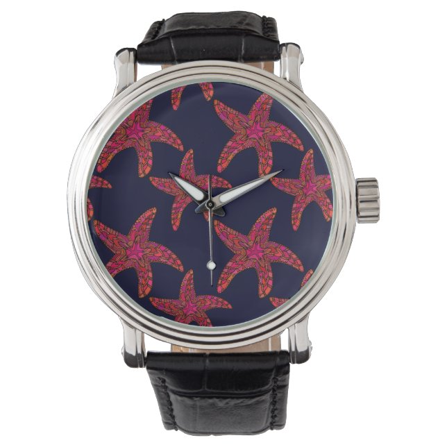 Starfish Style Muster Armbanduhr (Vorderseite)