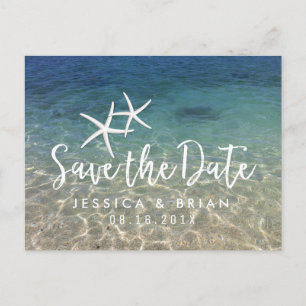 Starfish Summer Beach Hochzeit Save the Date Ankündigungspostkarte