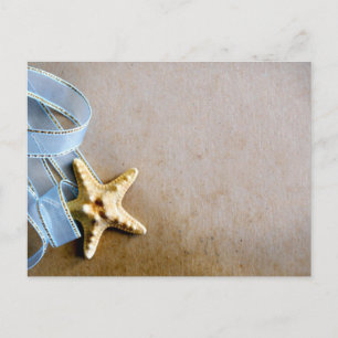 Starfish und blaues Band Postkarte