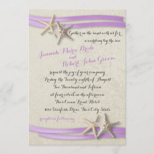 Starfish und Lila Ribbon Einladung
