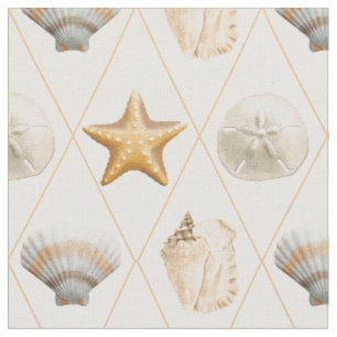 Starfish und Muscheln an der Küste Stoff