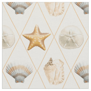 Starfish und Muscheln an der Küste Stoff