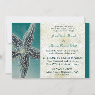 Starfish und Muscheln Hochzeitseinladung Einladung