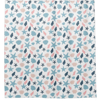 Starfish und Muscheln Muster Duschvorhang