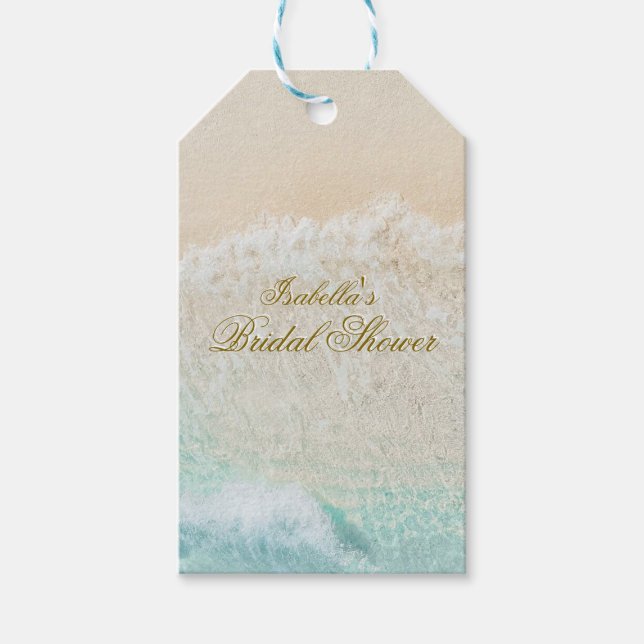 Starfish und Muscheln Tropical Beach Brautparty Geschenkanhänger (Vorderseite)