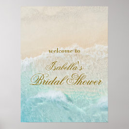 Starfish und Muscheln Tropical Beach Brautparty Poster