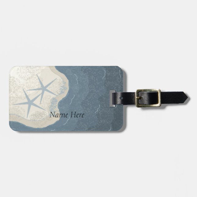 Starfish und Ozean Gepäckanhänger (Vorderseite horizontal)