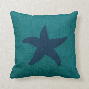 Starfish-und Sand-Dollar-Ozean grün-blau Kissen