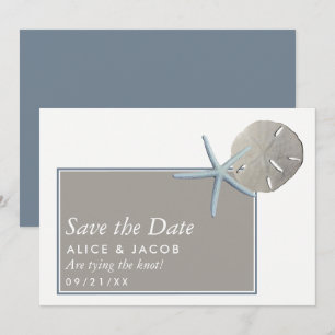 Starfish und Sand Dollar - Strand Save The Date