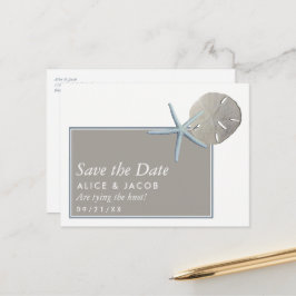 Starfish und Sand Dollar - Strand Save the Date Ankündigungspostkarte