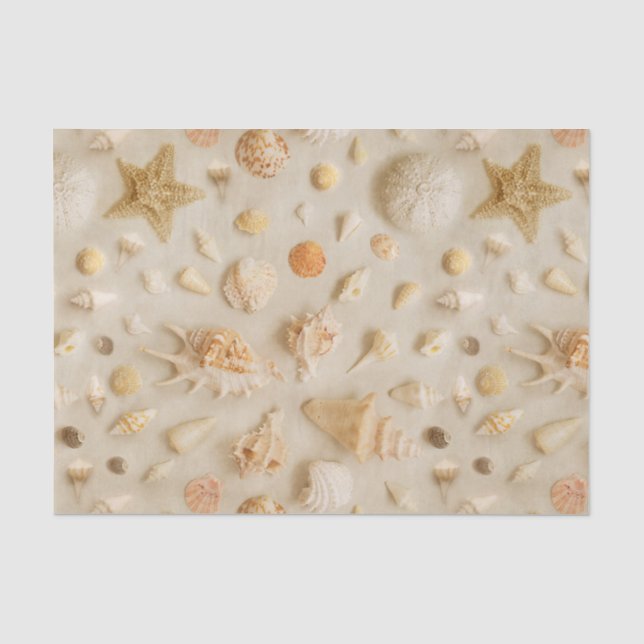 Starfish und Seashells Beach Foto Seidenpapier (Vorderseite)