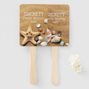 Starfish-und Seashells-Strand-Familien-Wiedersehen Fächer