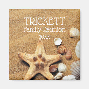 Starfish-und Seashells-Strand-Familien-Wiedersehen Magnet