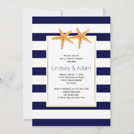 Starfish und Streifen Strand Hochzeitspaare dusche Einladung