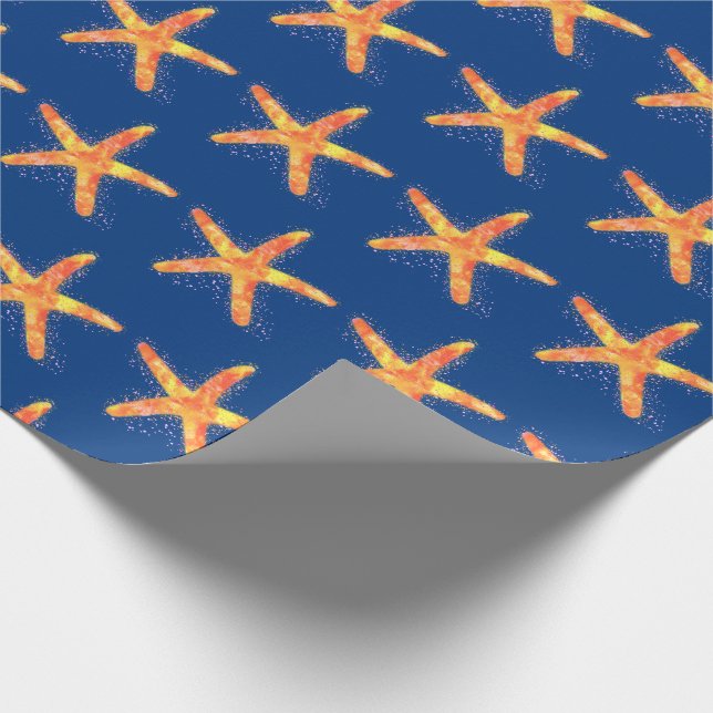 Starfish Wasserfarbmuster Geschenkpapier (Ecke)