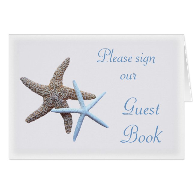 Starfish Wedding signieren unsere Gästekarte (Vorderseite (Horizontal))