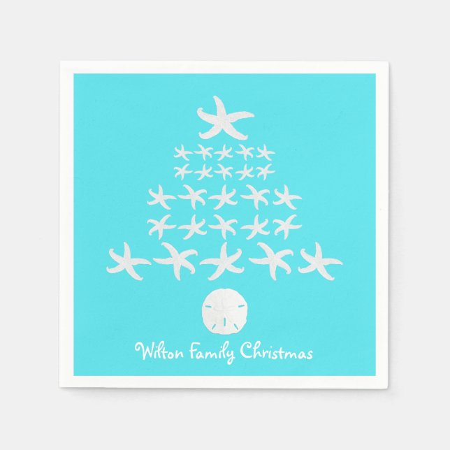 Starfish Weihnachtsbaum Personalisiert Napkins Serviette (Vorderseite)