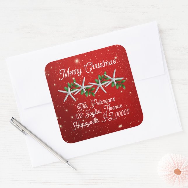 Starfish Weihnachtsfeiertage Umschlag Aufkleber (Umschlag)